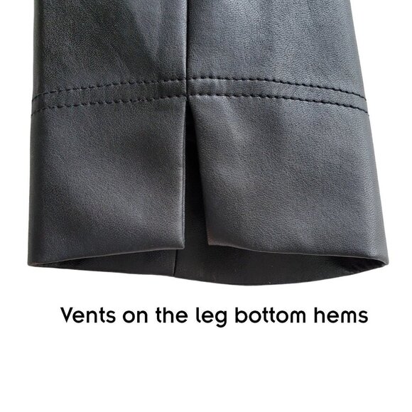 Via Masini 80 Faux Leather Pull on Pants Black Made in Italy Size 44 - Picture 13 of 16